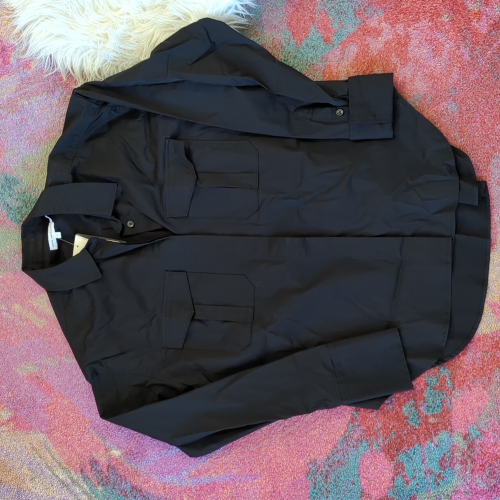 Black oversized button up